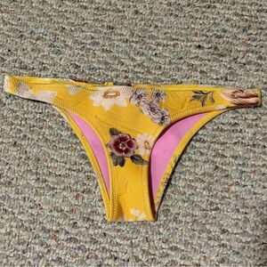 TRIANGL Fiore Giallo swimwear floral neoprene Bikini Swim Bottoms- Size Small